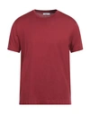 Boglioli Man T-shirt Burgundy Size 3xl Cotton, Cashmere In Red