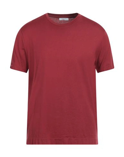 Boglioli Man T-shirt Burgundy Size 3xl Cotton, Cashmere In Red