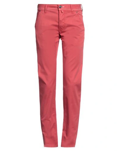 Jacob Cohёn Man Pants Tomato Red Size 32 Cotton, Elastane