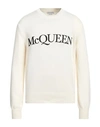 Alexander Mcqueen Man Sweater Ivory Size Xxl Cotton, Viscose, Polyester In White