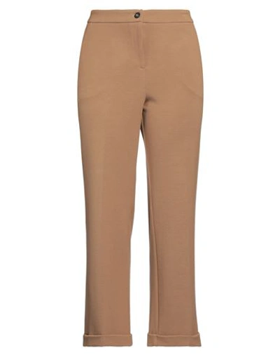 Via Masini 80 Woman Pants Light Brown Size 12 Viscose, Polyamide, Elastane In Beige