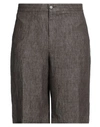 Zegna Man Shorts & Bermuda Shorts Brown Size 40 Linen