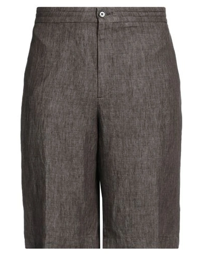 Zegna Man Shorts & Bermuda Shorts Brown Size 40 Linen