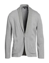Lardini Man Blazer Grey Size L Cotton, Linen
