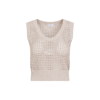 Brunello Cucinelli Sequin-embellished Open-knit Cotton-blend Vest In Nude & Neutrals