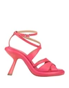 Vic Matie Vic Matiē Woman Sandals Coral Size 11 Soft Leather In Red