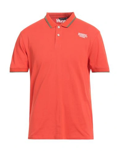 Husky Man Polo Shirt Orange Size 40 Cotton
