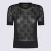 Dolce & Gabbana Logo Lace-stitched Jacquard Sweater In Black