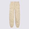 Dsquared2 Distressed Cargo Pants With Logo Buttons In Stone
