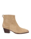 Ash Woman Ankle Boots Beige Size 6 Soft Leather