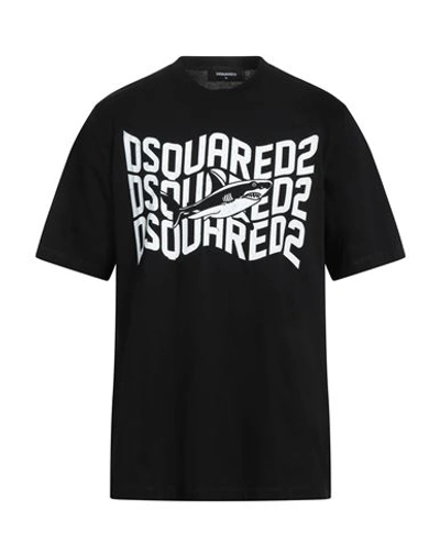 DSQUARED2 DSQUARED2 MAN T-SHIRT BLACK SIZE L COTTON