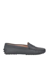 Tod's Woman Loafers Lead Size 5.5 Leather In Grey