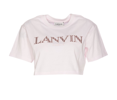 Lanvin T-shirt Crop Logo In White