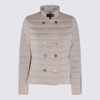 Moorer Double-breasted Quilted Down Coat With Shiny Buttons In Pearl