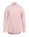 Brunello Cucinelli Man Shirt Pink Size 3xl Linen, Cotton