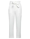 Vicolo Woman Pants White Size L Polyester, Viscose, Elastane