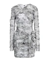 Msgm Woman Mini Dress Light Grey Size 6 Polyamide, Elastane