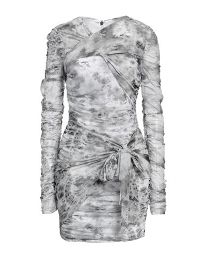 Msgm Woman Mini Dress Light Grey Size 6 Polyamide, Elastane