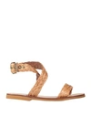 Suky Woman Sandals Camel Size 9 Natural Raffia In Beige