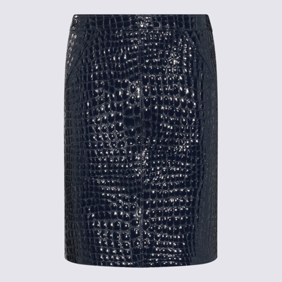 Tom Ford Women Dark Blue Croc Print Skirt, 26 Luxury Skirts For Women Darveys