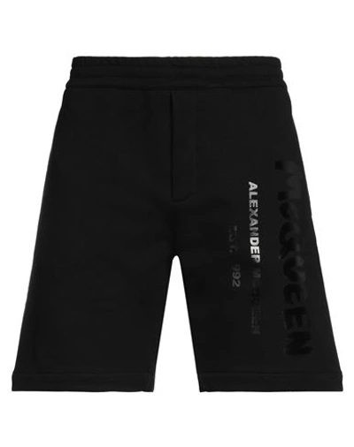 Alexander Mcqueen Man Shorts & Bermuda Shorts Black Size L Cotton, Elastane