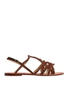 Maliparmi Malìparmi Woman Sandals Brown Size 7 Textile Fibers