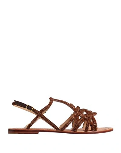 Maliparmi Malìparmi Woman Sandals Brown Size 7 Textile Fibers