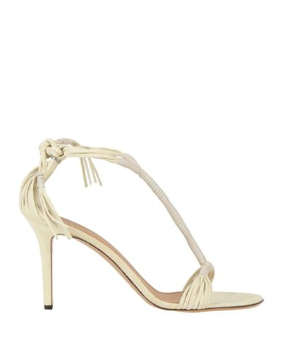 Isabel Marant Woman Sandals Light Yellow Size 10 Lambskin