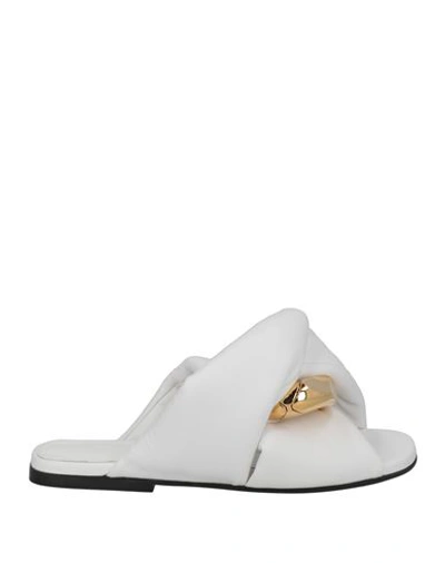 Jw Anderson Woman Sandals White Size 6 Lambskin