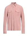 Salvatore Santoro Man Shirt Blush Size 42 Ovine Leather In Pink