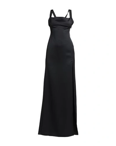 Pinko Woman Maxi Dress Black Size 10 Polyester, Viscose