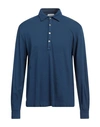 Boglioli Man Polo Shirt Blue Size Xl Cotton In Blue