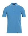 Drumohr Man Polo Shirt Azure Size Xxl Cotton In Blue