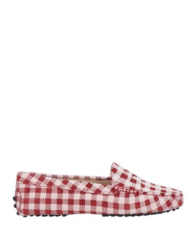 Tod's Woman Loafers Brick Size 6 Leather In Red