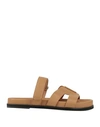 Bibi Lou Woman Sandals Camel Size 11 Leather In Beige