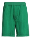 Dsquared2 Man Shorts & Bermuda Shorts Green Size L Cotton, Polyester, Elastane