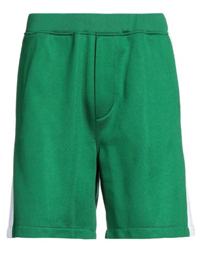 Dsquared2 Man Shorts & Bermuda Shorts Green Size L Cotton, Polyester, Elastane