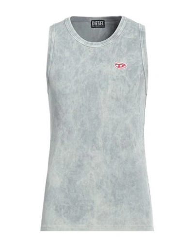 Diesel Man Tank Top Light Grey Size Xxl Cotton, Elastane In Grey