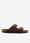 BIRKENSTOCK ARIZONA DOUBLE-STRAP LEATHER SLIDES