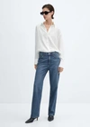 MANGO MID-RISE STRAIGHT JEANS DARK BLUE