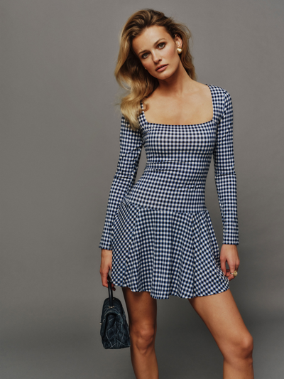 Reformation Coen Knit Dress In Madison Check
