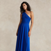 Polo Ralph Lauren Hybrid One-shoulder Cocktail Dress In Sapphire Star