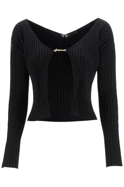 Jacquemus La Maille Pral Longue Cardigan In Black