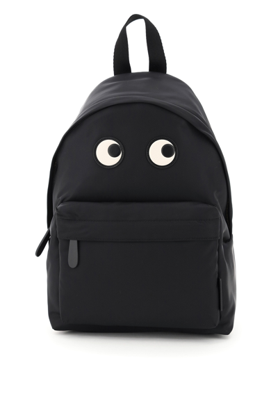 Anya Hindmarch Eyes Embroidered Backpack In Black