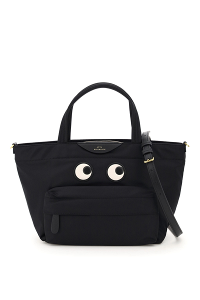 Anya Hindmarch Mini Eyes Shopping Bag In Black