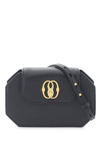 Bally Emblem Octogone Leather Mini Bag In Black