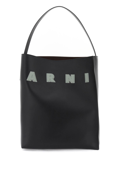 Marni Museo Leather Tote Bag In Brown