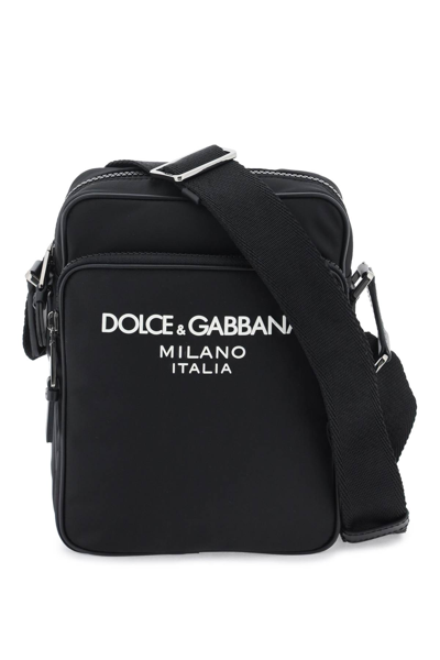 Dolce & Gabbana Nylon Crossbody Bag In Black