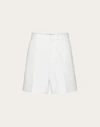 VALENTINO VALENTINO STRETCH COTTON CANVAS SHORTS WITH RUBBERIZED V-DETAIL