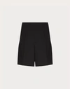 Valentino Garavani Black Bermuda Shorts With Vlogo Print In Toile Iconographe Man In Black